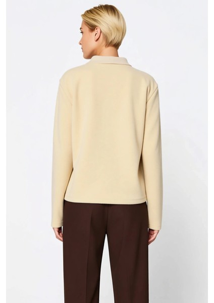 Kadın Bisiklet Yaka Standart Kol Düz Desenli Regular Kalıp Örme Ceket Fonksiyonel Kaliteli fırsatları