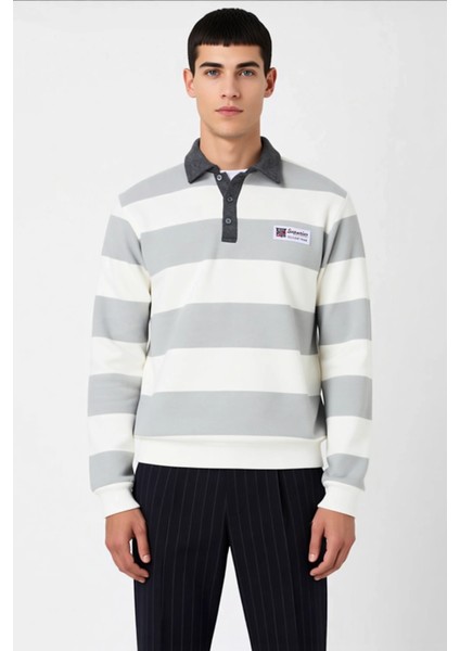 Erkek Polo Yaka Standart Kol Çizgili Sweatshirt Fonksiyonel Dayanıklı Kaliteli Konforlu Şık modelleri