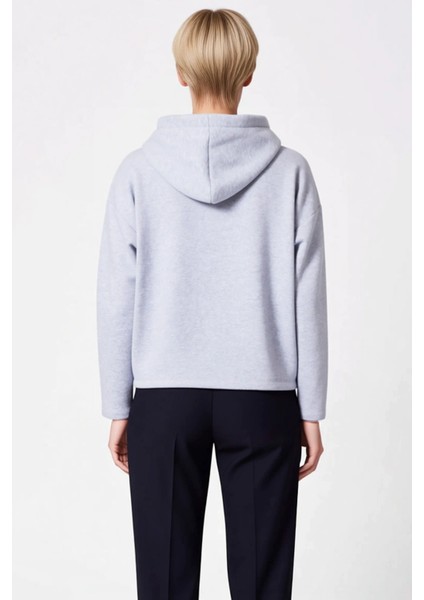 Kadın Kapüşonlu Düşük Kol Fermuarlı Geniş Kesim Örme Sweatshirt Fonksiyonel Dayanıklı Spor fırsatları