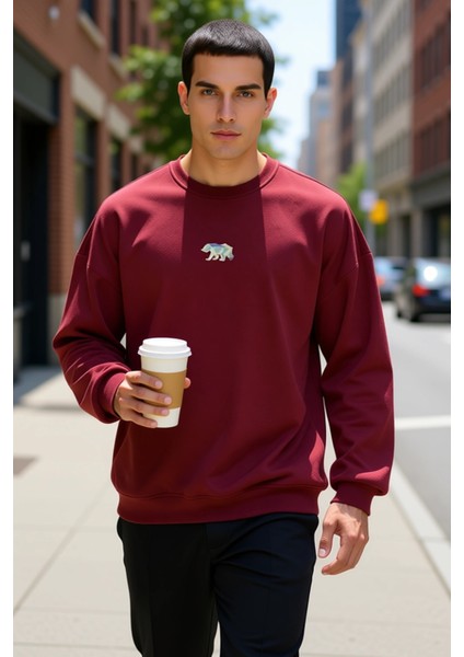 Erkek Bisiklet Yaka Standart Kol Oversize Fit Sweatshirt Fonksiyonel Dayanıklı Kaliteli Şık fiyatları