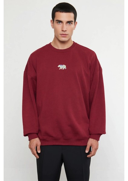 Erkek Bisiklet Yaka Standart Kol Oversize Fit Sweatshirt Fonksiyonel Dayanıklı Kaliteli Şık modelleri