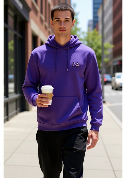 Erkek Kapüşonlu Standart Kol Regular Kalıp Slogan Desenli Sweatshirt Fonksiyonel Dayanıklı fiyatları