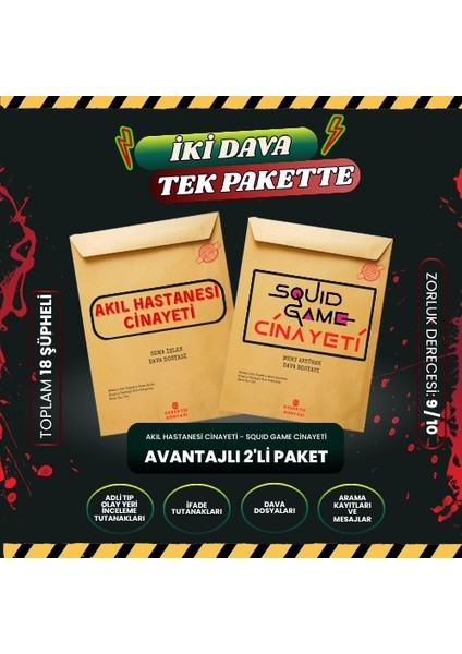 2 Dava Dosyası Dedektif Oyunu | Cinayet Çözme Suçluyu Bulma Oyunu | Dava Çözme Oyunu | Dedektiflik Oyunu | Akıl Hastanesi - Squıd Game Cinayeti