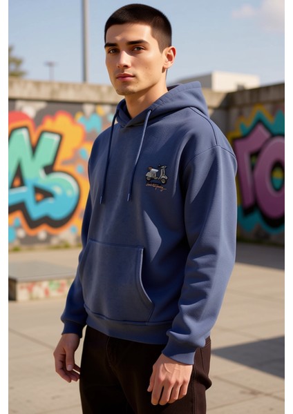 Erkek Kapüşonlu Düşük Kol Sweatshirt Slogan Nakışlı Fonksiyonel Dayanıklı Kaliteli Estetik indirimleri