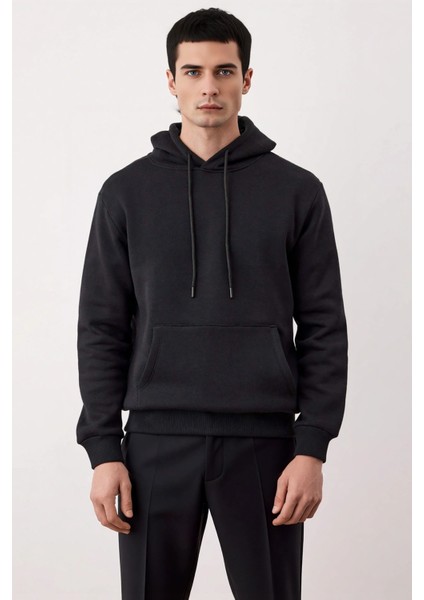 Erkek Kapüşonlu Standart Kol Regular Kalıp Sweatshirt Fonksiyonel Dayanıklı Kaliteli Rahat modelleri