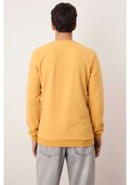 Erkek Bisiklet Yaka Standart Kol Regular Kalıp Polar Sweatshirt Fonksiyonel Dayanıklı Spor fırsatları