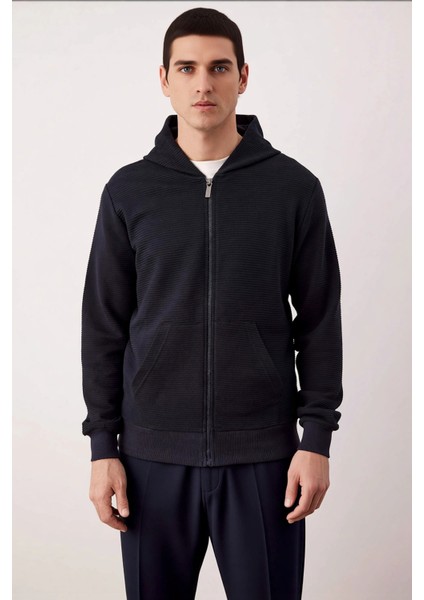 Erkek Bisiklet Yaka Standart Kol Fermuarlı Dokulu Sweatshirt Fonksiyonel Dayanıklı Estetik modelleri