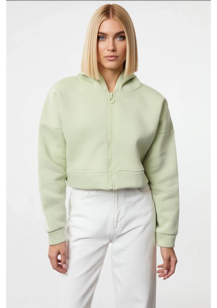 Kadın Kapüşonlu Fermuarlı Düşük Kol Örme Sweatshirt Fonksiyonel Dayanıklı Kaliteli Estetik modelleri