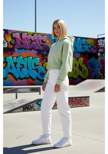 Kadın Kapüşonlu Fermuarlı Düşük Kol Örme Sweatshirt Fonksiyonel Dayanıklı Kaliteli Estetik indirimleri