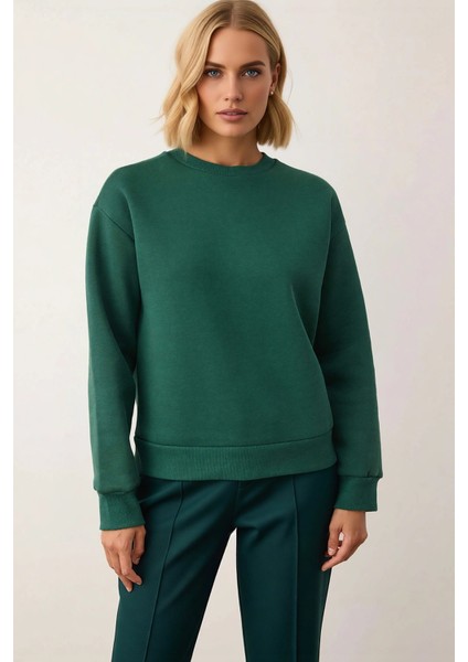 Kadın Bisiklet Yaka Düşük Kol Regular Kalıp Örme Sweatshirt Fonksiyonel Dayanıklı Kaliteli modelleri