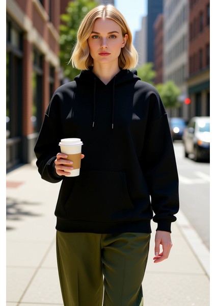 Kadın Kapüşonlu Düşük Kol Oversize Sweatshirt Fonksiyonel Dayanıklı Kaliteli Konforlu Spor fiyatları