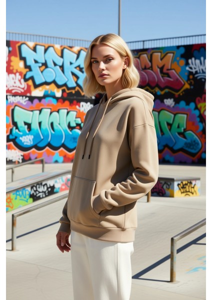 Kadın Kapüşonlu Düşük Kol Oversize Sweatshirt Fonksiyonel Dayanıklı Kaliteli Konforlu Spor fırsatları