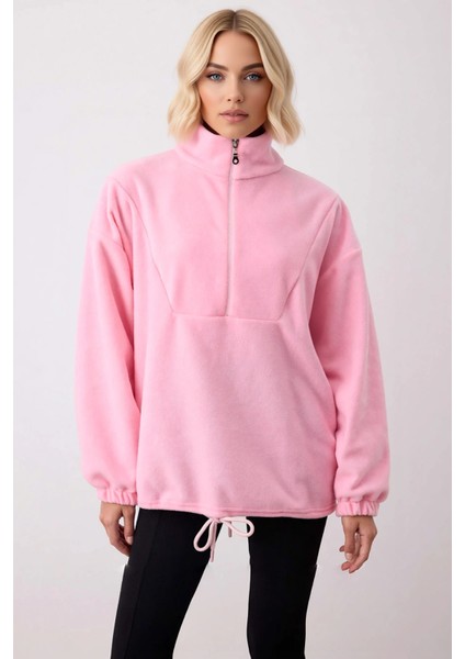 Kadın Dik Yaka Fermuarlı Polar Regular Kalıp Sweatshirt Fonksiyonel Dayanıklı Kaliteli Şık modelleri