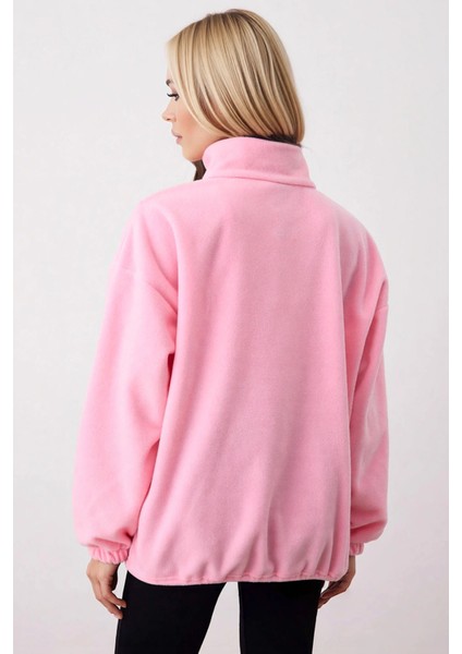 Kadın Dik Yaka Fermuarlı Polar Regular Kalıp Sweatshirt Fonksiyonel Dayanıklı Kaliteli Şık fırsatları