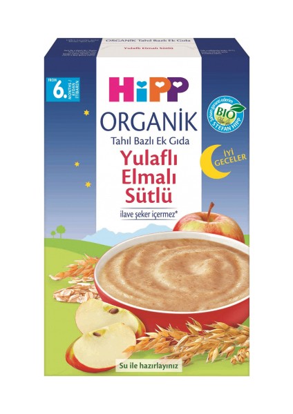 P Organik Iyi Geceler Sütlü Yulaflı Elmalı Tahıl Bazlı Ek Gıda 250 gr