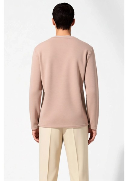 Erkek Bisiklet Yaka Standart Kol Regular Kalıp Dokulu Sweatshirt Fonksiyonel Dayanıklı Şık fırsatları