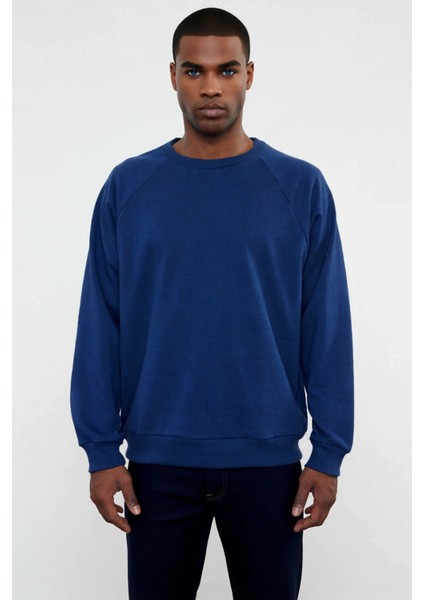 Erkek Bisiklet Yaka Reglan Kol Oversize Kalıp Sweatshirt Fonksiyonel Dayanıklı Kaliteli Şık modelleri