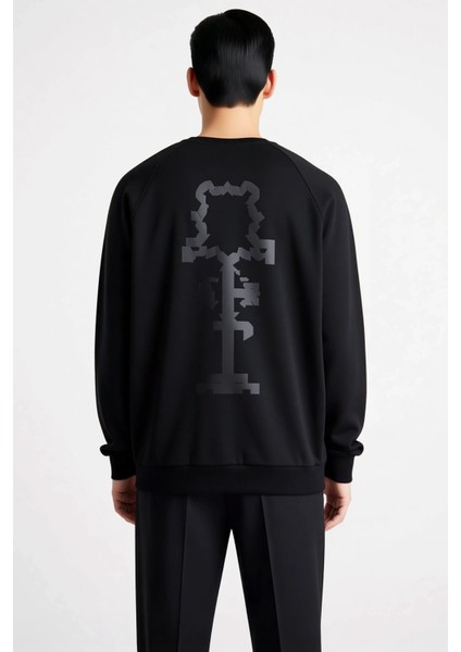 Erkek Bisiklet Yaka Reglan Kol Oversize Kalıp Sweatshirt Fonksiyonel Dayanıklı Kaliteli Şık fırsatları