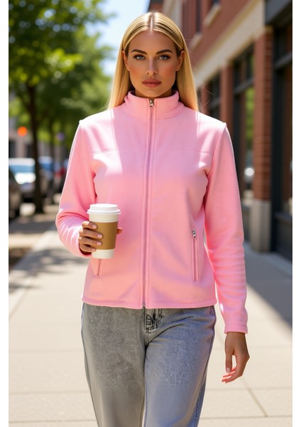 Kadın Dik Yaka Standart Kol Regular Kalıp Fermuarlı Örme Sweatshirt Fonksiyonel Dayanıklı Şık fiyatları