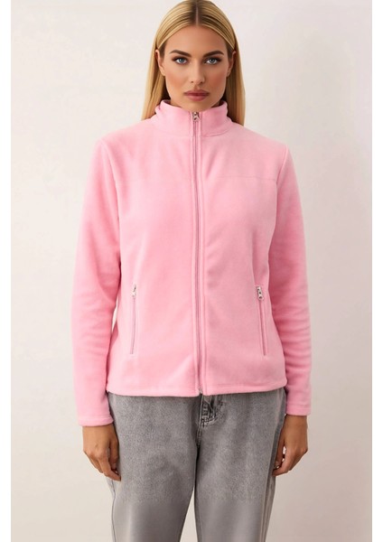 Kadın Dik Yaka Standart Kol Regular Kalıp Fermuarlı Örme Sweatshirt Fonksiyonel Dayanıklı Şık modelleri