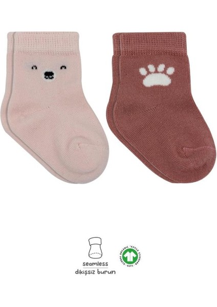 Nessiworld Bear Penye Soket Çorap 2'li BS10116 Pembe