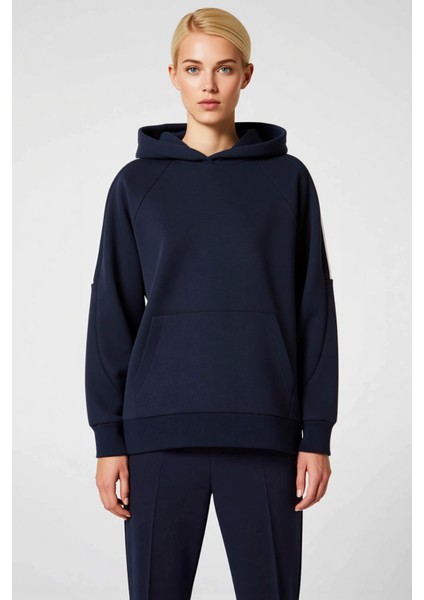 Kadın Kapüşonlu Düşük Kol Oversize Örme Sweatshirt Fonksiyonel Dayanıklı Kaliteli Konforlu modelleri