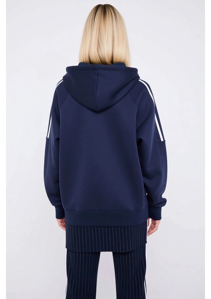 Kadın Kapüşonlu Düşük Kol Oversize Örme Sweatshirt Fonksiyonel Dayanıklı Kaliteli Konforlu fırsatları