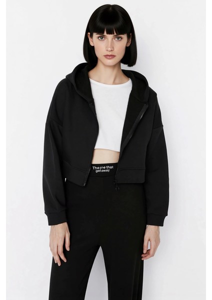 Kadın Kapüşonlu Fermuarlı Düşük Kol Örme Sweatshirt Fonksiyonel Dayanıklı Kaliteli Estetik modelleri