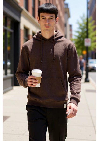 Erkek Kapüşonlu Standart Kol Regular Kalıp Slogan Desenli Sweatshirt Fonksiyonel Dayanıklı fiyatları