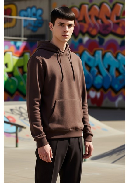 Erkek Kapüşonlu Standart Kol Regular Kalıp Slogan Desenli Sweatshirt Fonksiyonel Dayanıklı indirimleri