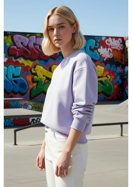 Kadın Bisiklet Yaka Düşük Kol Regular Kalıp Örme Sweatshirt Fonksiyonel Dayanıklı Kaliteli indirimleri