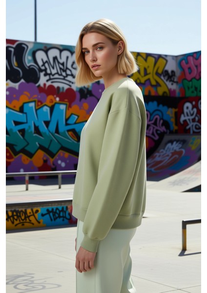 Kadın Bisiklet Yaka Düşük Kol Regular Kalıp Örme Sweatshirt Fonksiyonel Dayanıklı Kaliteli indirimleri