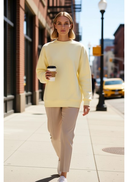 Kadın Bisiklet Yaka Düşük Kol Oversize Kalın Örme Sweatshirt Fonksiyonel Dayanıklı Estetik fiyatları