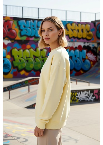 Kadın Bisiklet Yaka Düşük Kol Oversize Kalın Örme Sweatshirt Fonksiyonel Dayanıklı Estetik indirimleri