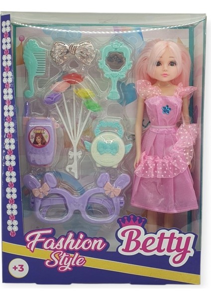 Güzellik Seti 7 Parça Aksesuarlı Bebek Seti - Pembe (Lisinya)