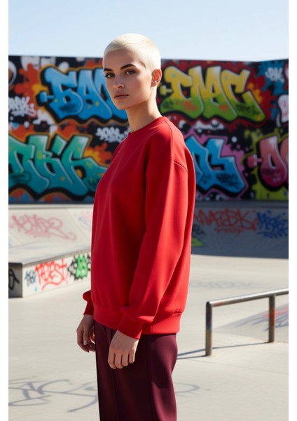 Kadın Bisiklet Yaka Düşük Kol Oversize Kalın Örme Sweatshirt Fonksiyonel Dayanıklı Estetik fırsatları