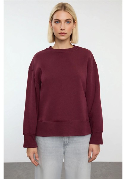 Kadın Bisiklet Yaka Düşük Kol Regular Kalıp Sweatshirt Fonksiyonel Dayanıklı Kaliteli Spor modelleri