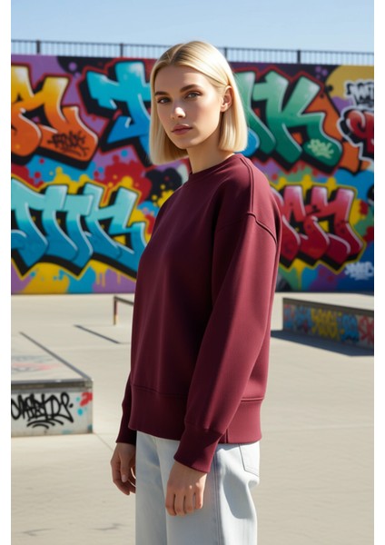 Kadın Bisiklet Yaka Düşük Kol Regular Kalıp Sweatshirt Fonksiyonel Dayanıklı Kaliteli Spor indirimleri