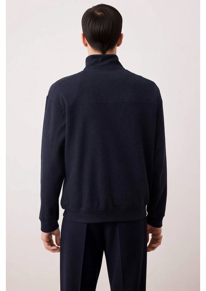 Erkek Dik Yaka Standart Kol Selanik Oversize Kalıp Sweatshirt Fonksiyonel Dayanıklı Modern fırsatları