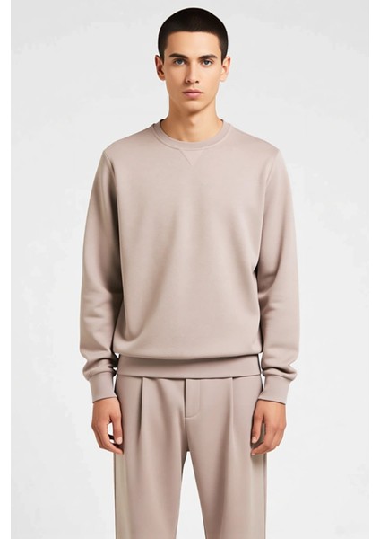 Erkek Düz Bisiklet Yaka Düşük Kol Uzun Kollu Sweatshirt Fonksiyonel Dayanıklı Kaliteli Şık modelleri