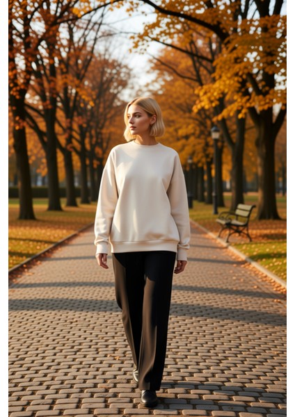 Kadın Bisiklet Yaka Düşük Kol Uzun Kollu Örme Sweatshirt Fonksiyonel Dayanıklı Kaliteli Şık