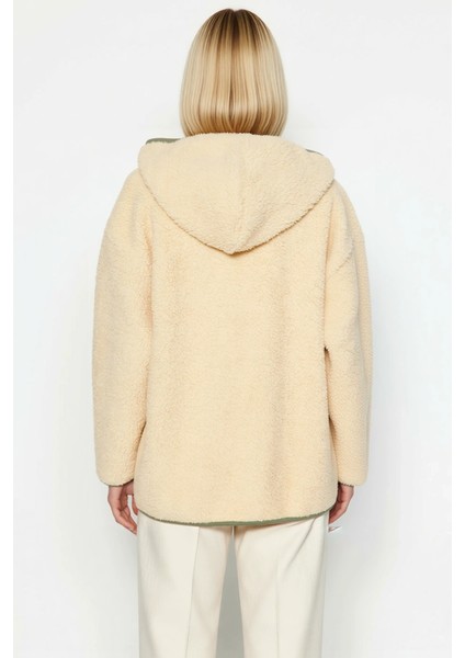 Kadın Kapüşonlu Düşük Kol Fermuarlı Peluş Sweatshirt Fonksiyonel Dayanıklı Kaliteli Modern fırsatları