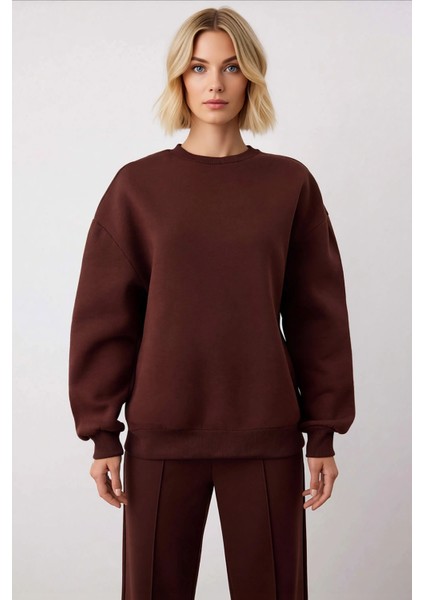 Kadın Bisiklet Yaka Düşük Kol Oversize Kalın Örme Sweatshirt Fonksiyonel Dayanıklı Estetik modelleri