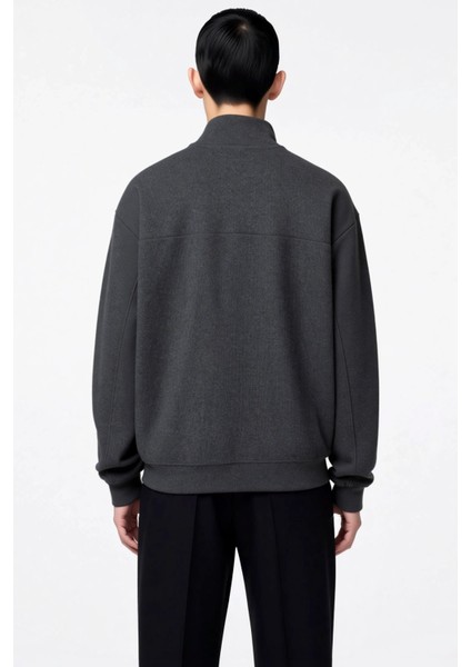 Erkek Dik Yaka Standart Kol Selanik Oversize Kalıp Sweatshirt Fonksiyonel Dayanıklı Modern fırsatları
