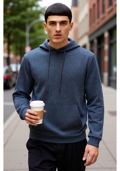 Erkek Kapüşonlu Standart Kol Regular Kalıp Sweatshirt Fonksiyonel Dayanıklı Kaliteli Rahat fiyatları