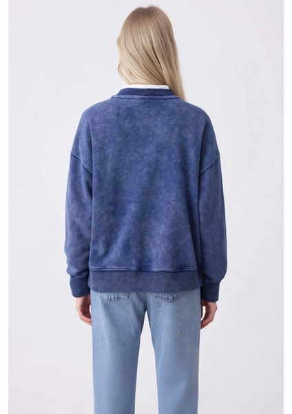 Kadın Bisiklet Yaka Reglan Kol Oversize Kalın Örme Sweatshirt Fonksiyonel Dayanıklı Modern fırsatları