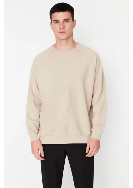 Erkek Bisiklet Yaka Reglan Kol Oversize Kalıp Sweatshirt Fonksiyonel Dayanıklı Kaliteli Şık modelleri
