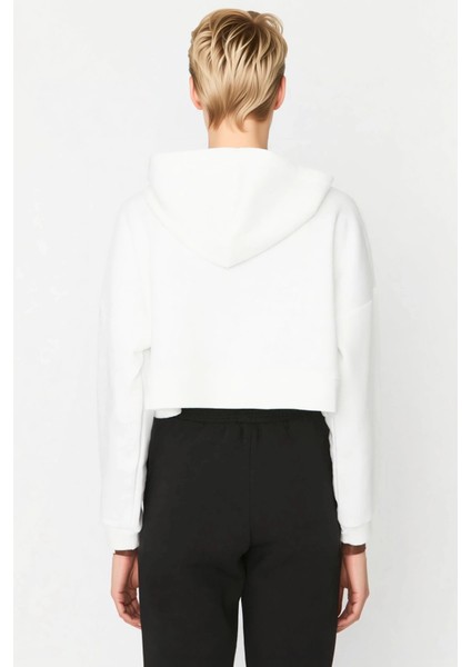 Kadın Kapüşonlu Fermuarlı Düşük Kol Örme Sweatshirt Fonksiyonel Dayanıklı Kaliteli Estetik fırsatları