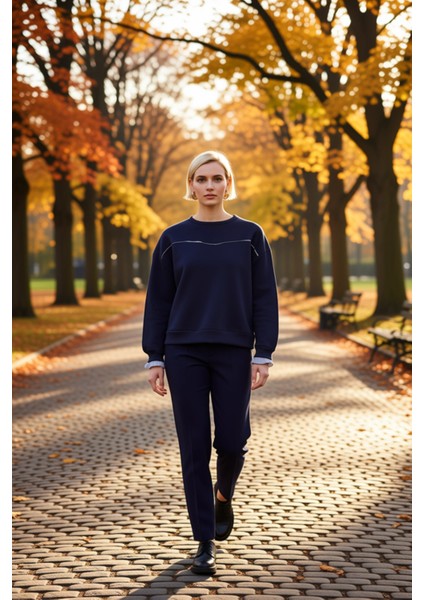 Kadın Bisiklet Yaka Düşük Kol Uzun Kollu Sweatshirt Fonksiyonel Dayanıklı Kaliteli Estetik