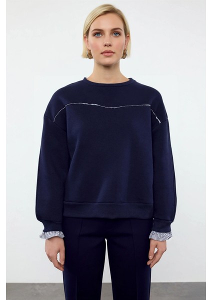 Kadın Bisiklet Yaka Düşük Kol Uzun Kollu Sweatshirt Fonksiyonel Dayanıklı Kaliteli Estetik modelleri